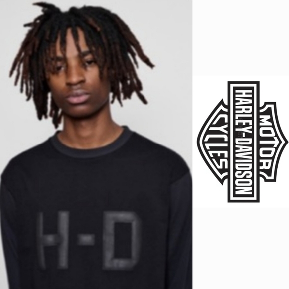 🆕️ Harley Davidson H-D Two Toned Ringer Long Sleeve Tee in Jet Black - Picture 13 of 13
